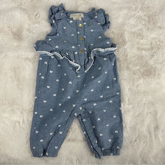 Rachel Zoe Baby Girl Denim One Piece Outfit - Picture 1 of 7